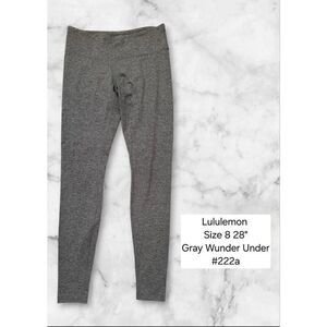 Lululemon Size 8 Gray Wunder Under 28"